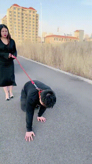 莉莉丝】富家女开着阿斯顿马丁带着女奴户外玩狗儿子